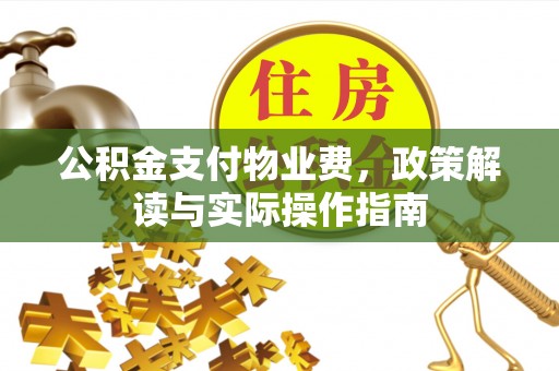 磴口公积金支付物业费，政策解读与实际操作指南
