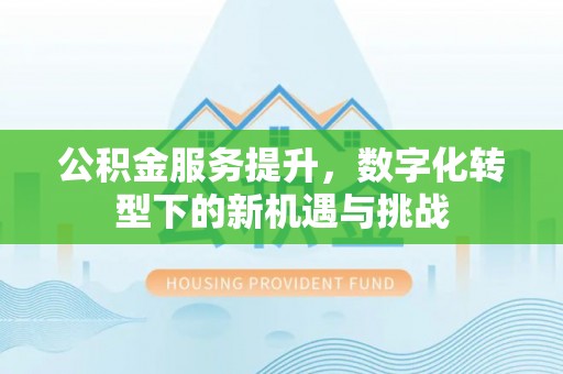 磴口公积金服务提升，数字化转型下的新机遇与挑战