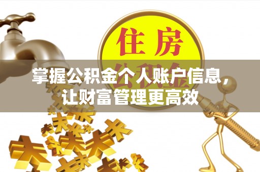 磴口掌握公积金个人账户信息，让财富管理更高效