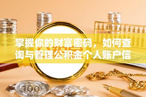 磴口掌握你的财富密码，如何查询与管理公积金个人账户信息