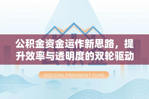 磴口公积金资金运作新思路，提升效率与透明度的双轮驱动