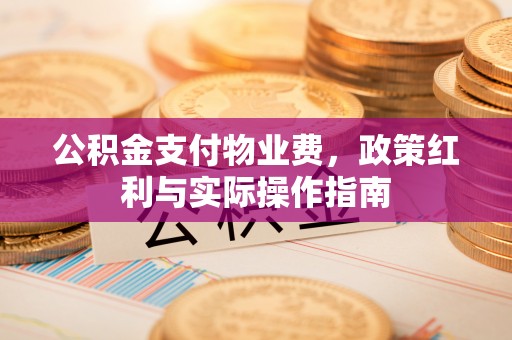磴口公积金支付物业费，政策红利与实际操作指南
