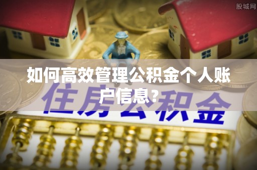 磴口如何高效管理公积金个人账户信息？