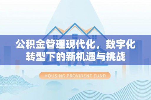 磴口公积金管理现代化，数字化转型下的新机遇与挑战